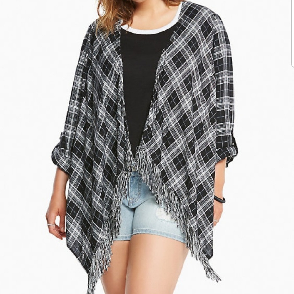 Torrid open plaid top. Size 1